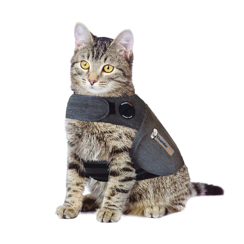 ThunderShirt Classic Cat Anxiety Jacket, Solid Gray, Small - Image 1